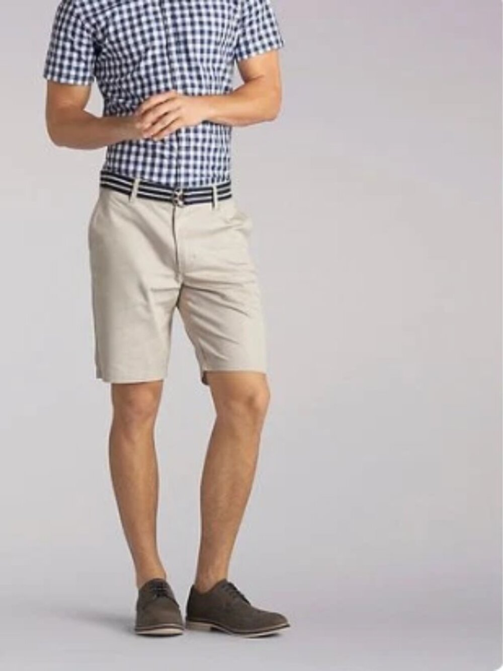 Men's Lee Walker Flat-Front Stretch Belted Shorts